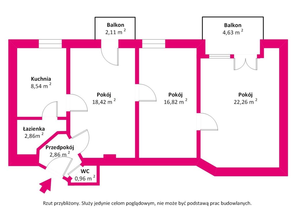 Mieszkanie w kamienicy,2 balkony, 3 pokoje - zdjęcie 3