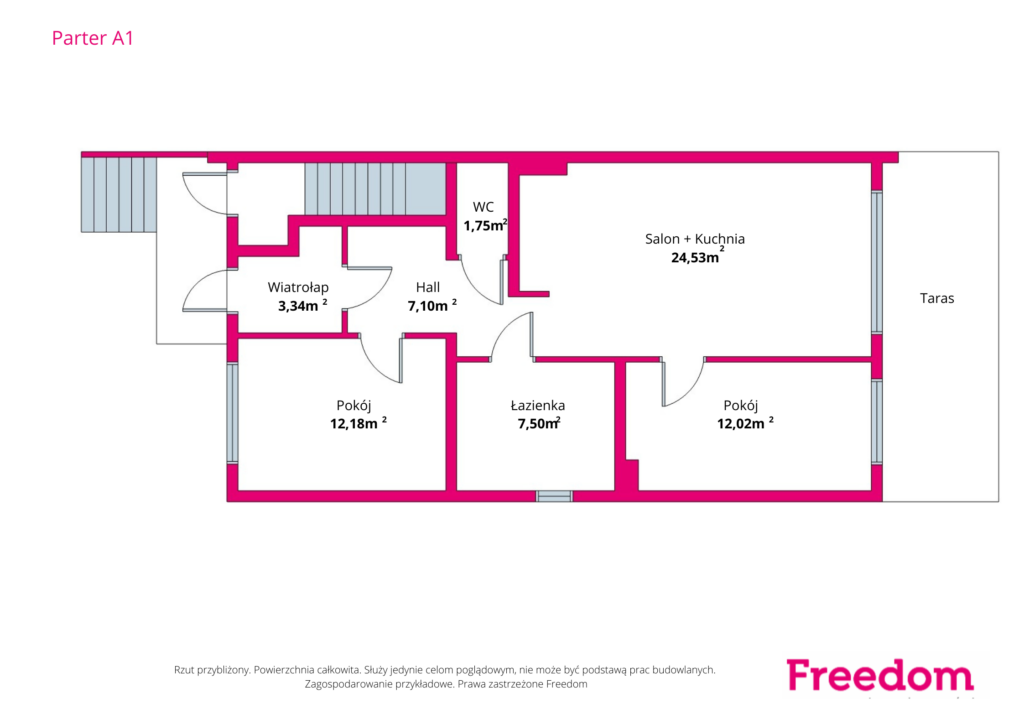 Apartament z ogrodem i garażem - rzut 1