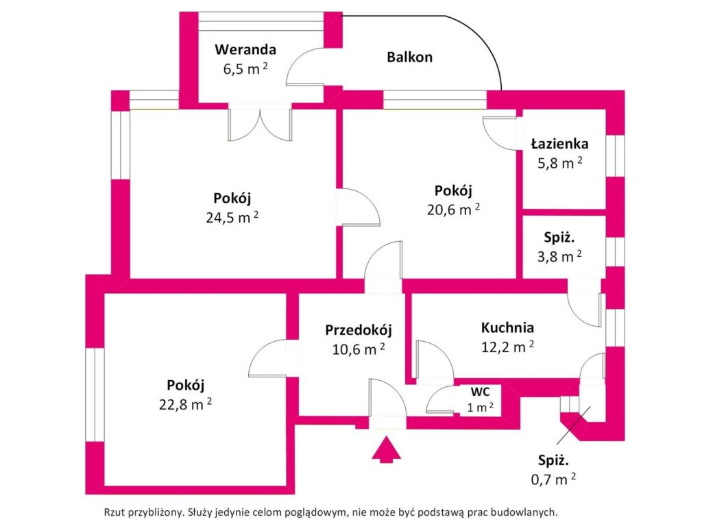 Wyjątkowe mieszkanie w kamienicy z ogrodem. - rzut 1