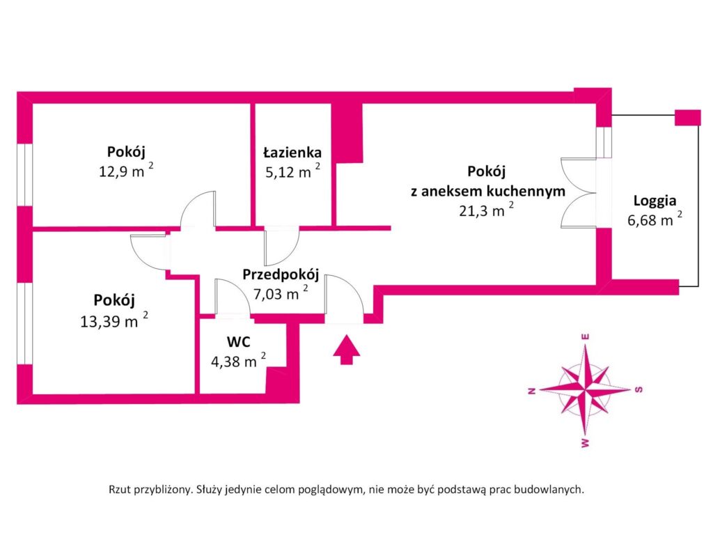 3 pokoje z balkonem | Ursynów Kłobucka - rzut 1