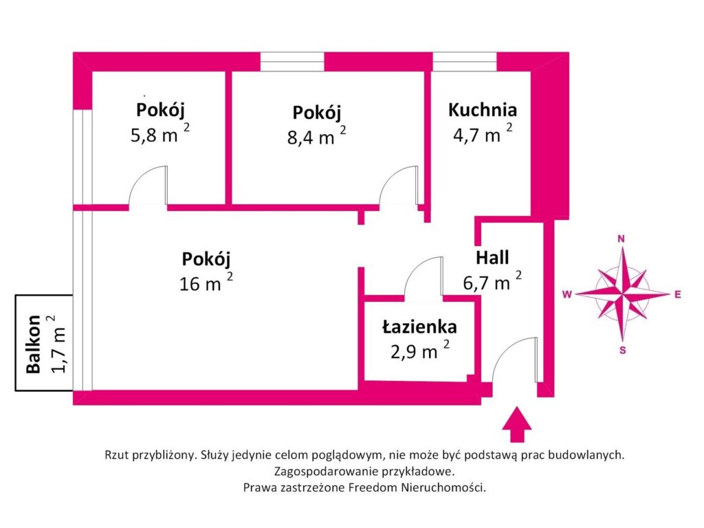 3 kameralne pokoje na Starej Ochocie - rzut 1
