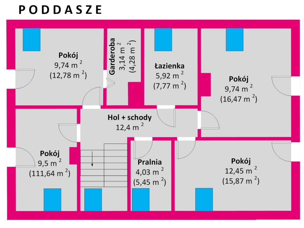 Dom w stanie surowym zamkniętym Trzeboś Podlas - rzut 2