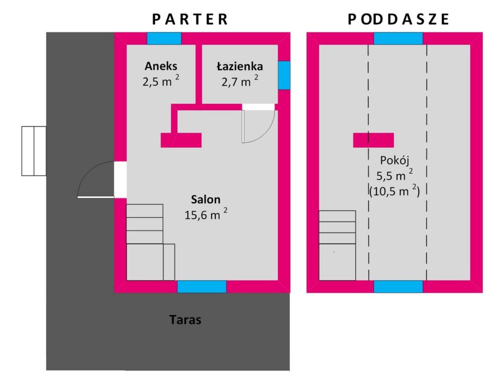 Domek nad rzeką, Radawa – cisza i natura - rzut 1