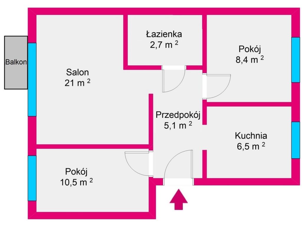 Mieszkanie 3-pok. w atrakcyjnej cenie - rzut 1