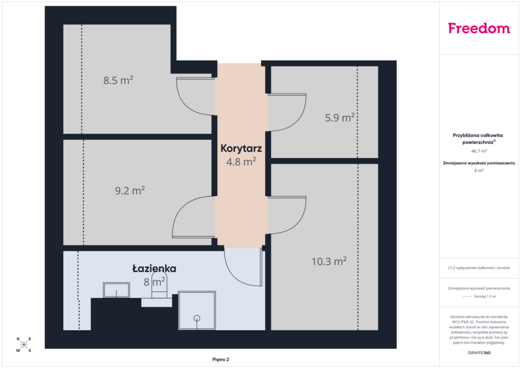 Apartament 5-pok. GARAŻ, dla rodziny Ołtaszyn 126m - rzut 2