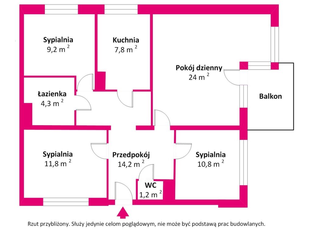 Duże, ustawne mieszkanie na Żeraniu - rzut 1