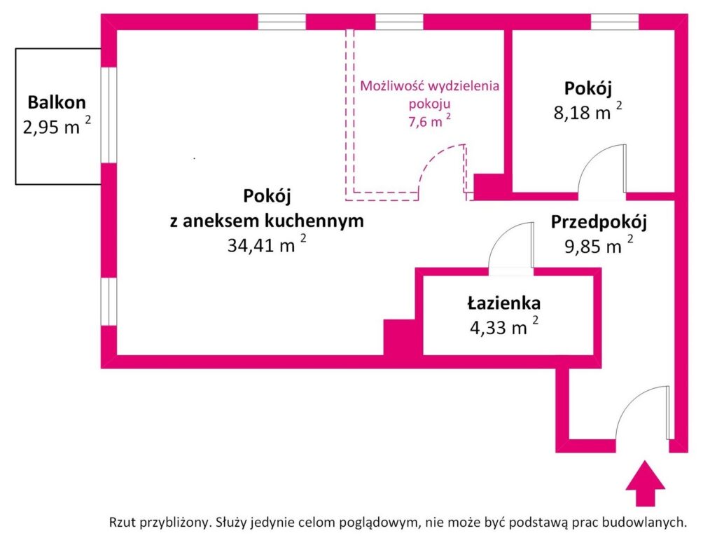 Loftowa przestrzeń z 2 miejscami postojowymi - rzut 1