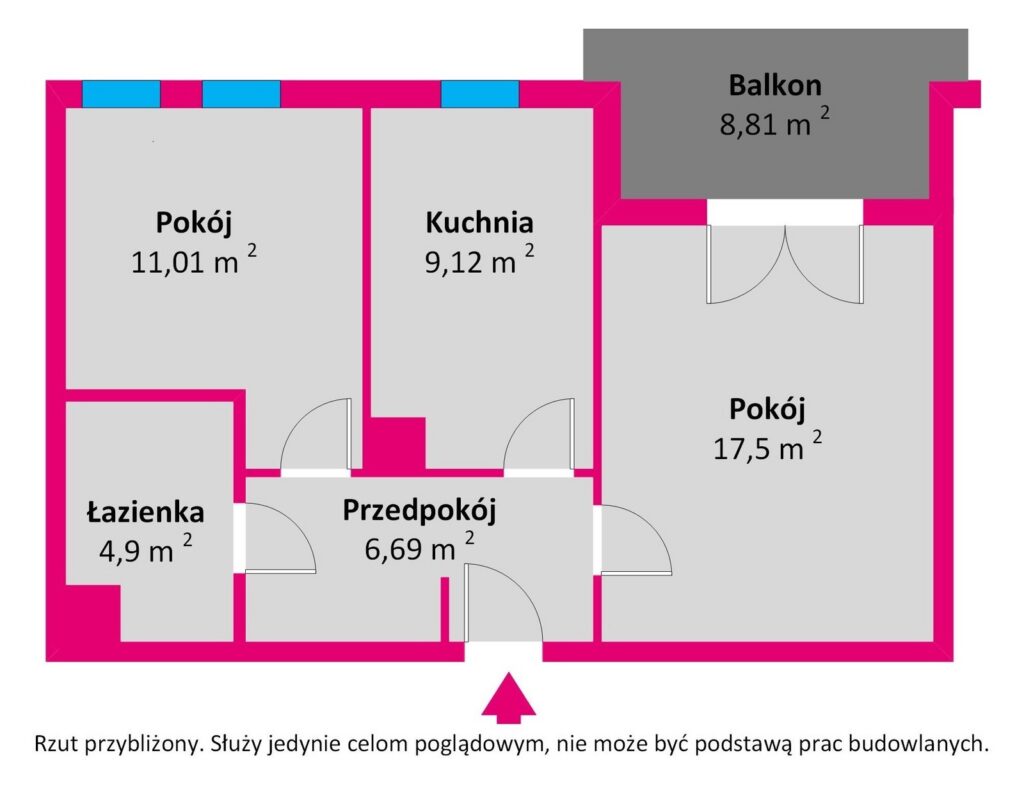 Dzień otwarty ! Nowy Horyzont I 2 pokoje I balkon - rzut 1