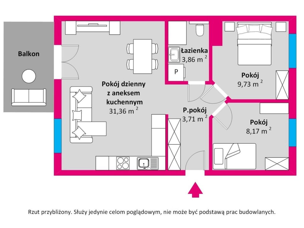 3-pokojowe  mieszkanie w centrum, nowe budownictwo - zdjęcie 15