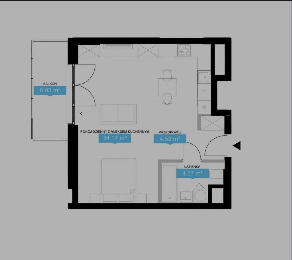 Apartament w sercu Woli 0% prowizji - rzut 1