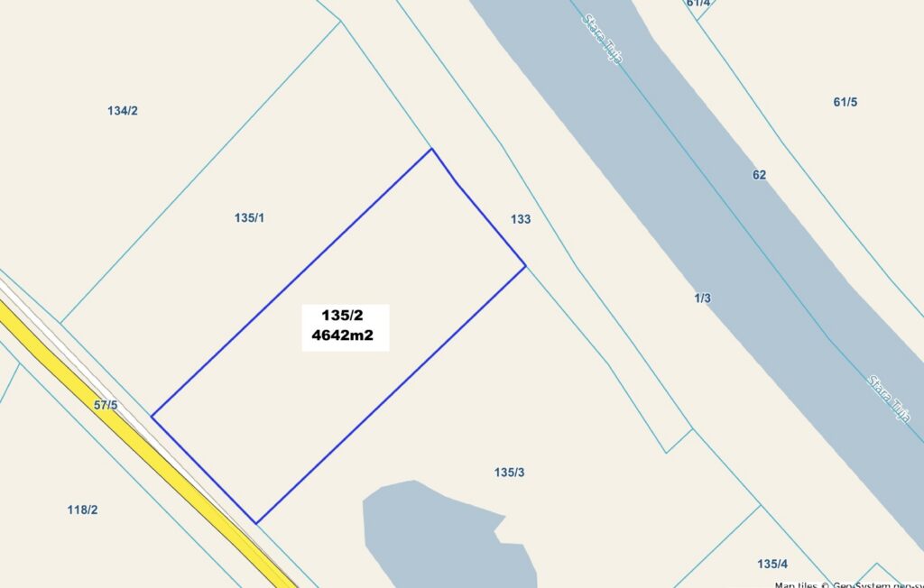 Działka o pow. 4642m2 w Stobcu gmina Stegna - rzut 1