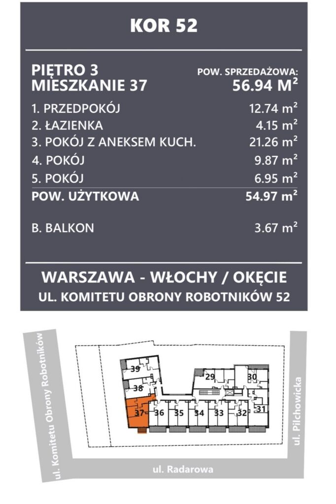 Ciche 3 pokoje z balkonem | 55 m² | Mokotów/Włochy - zdjęcie 4