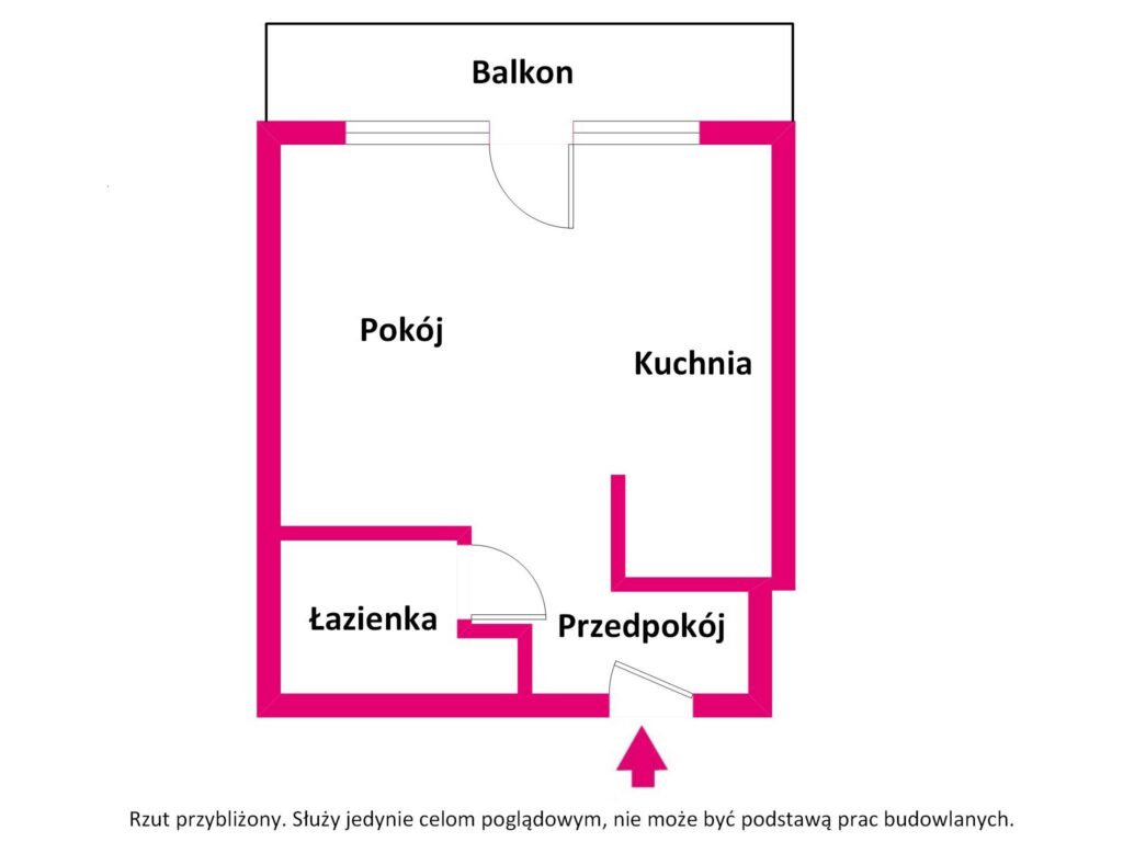 Przytulna kawalerka w samym centrum Warszawy - rzut 1
