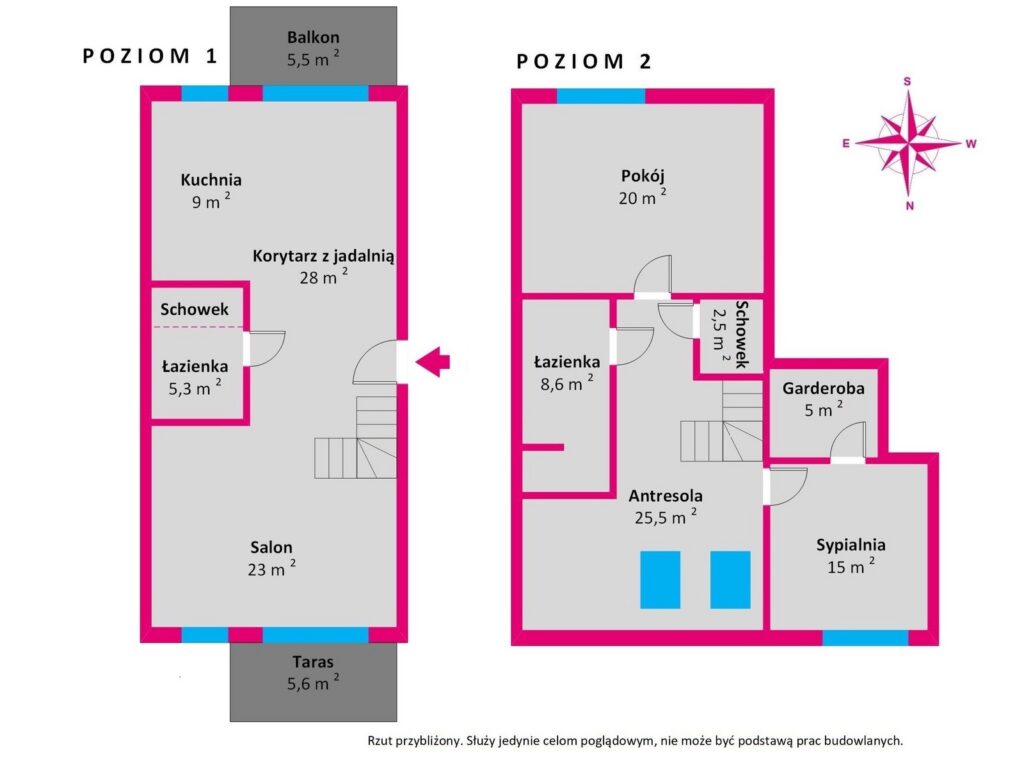 Mieszkanie 134 m² | 2poziomy | 2balkony I Chojnice - rzut 1