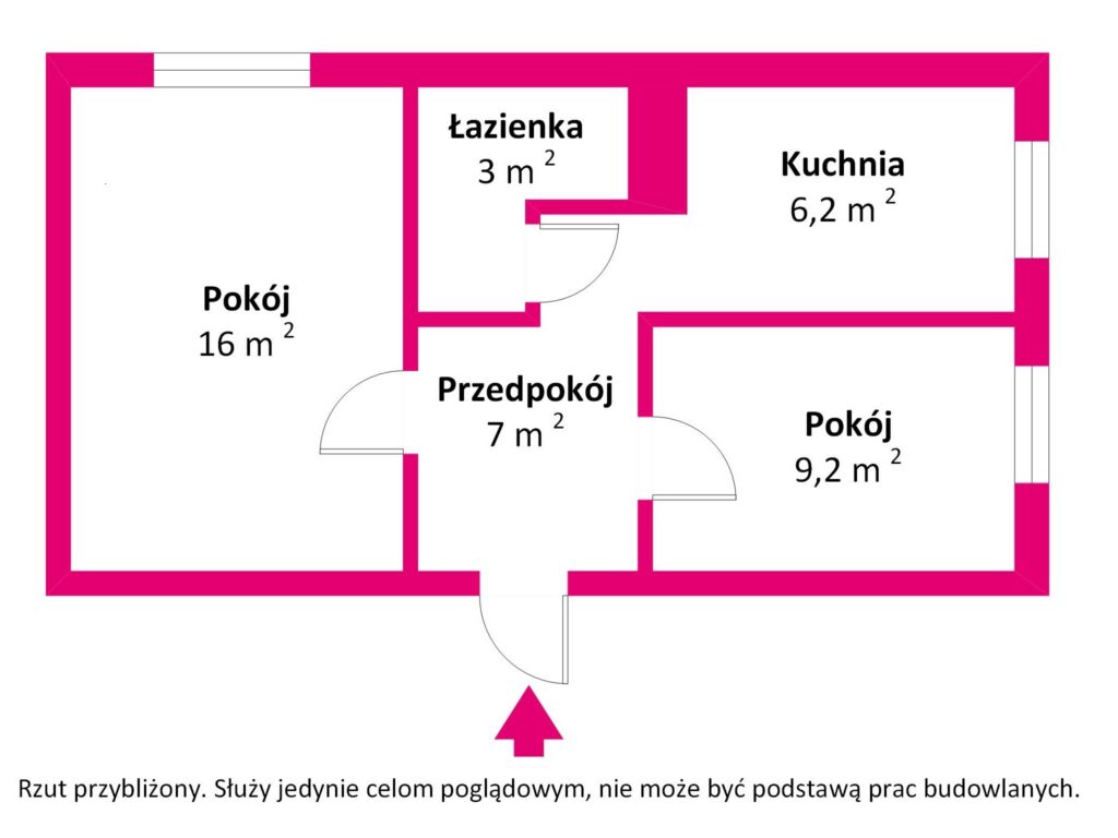 Mokotów, ul. Kaukaska | 42,2 m² | 2 pokoje - rzut 1
