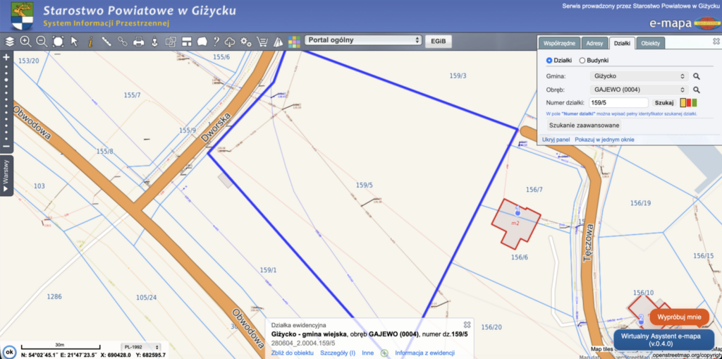 Działka usługowa 7627 m² przy obwodnicy - rzut 1