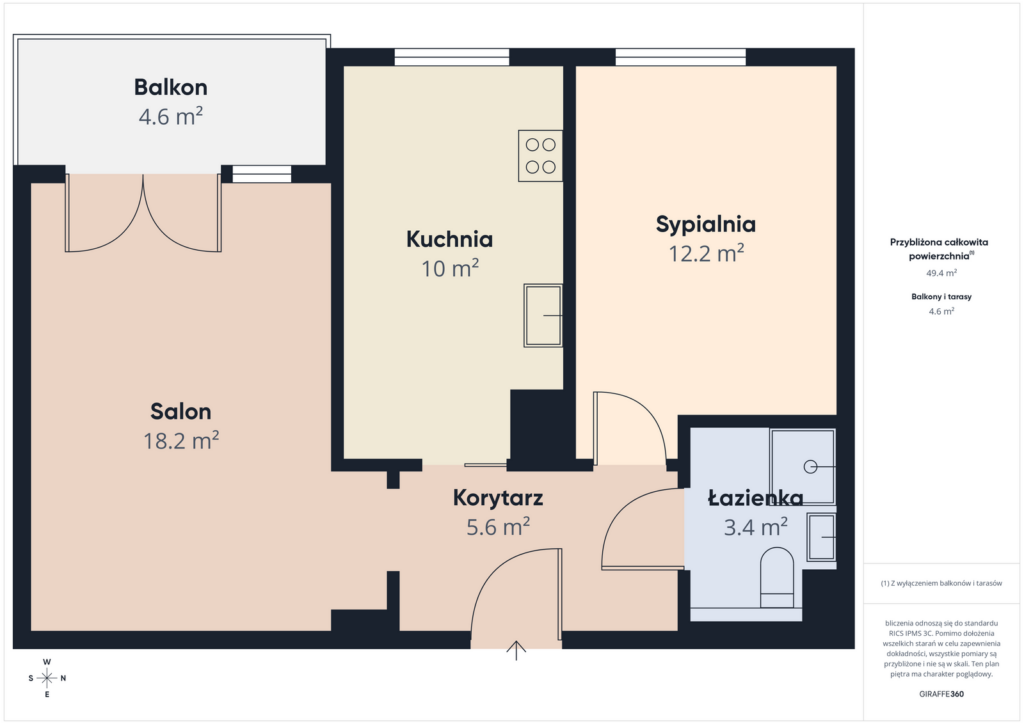 2-pokojowe | balkon | GARAŻ | Lokum di Trevi - rzut 1