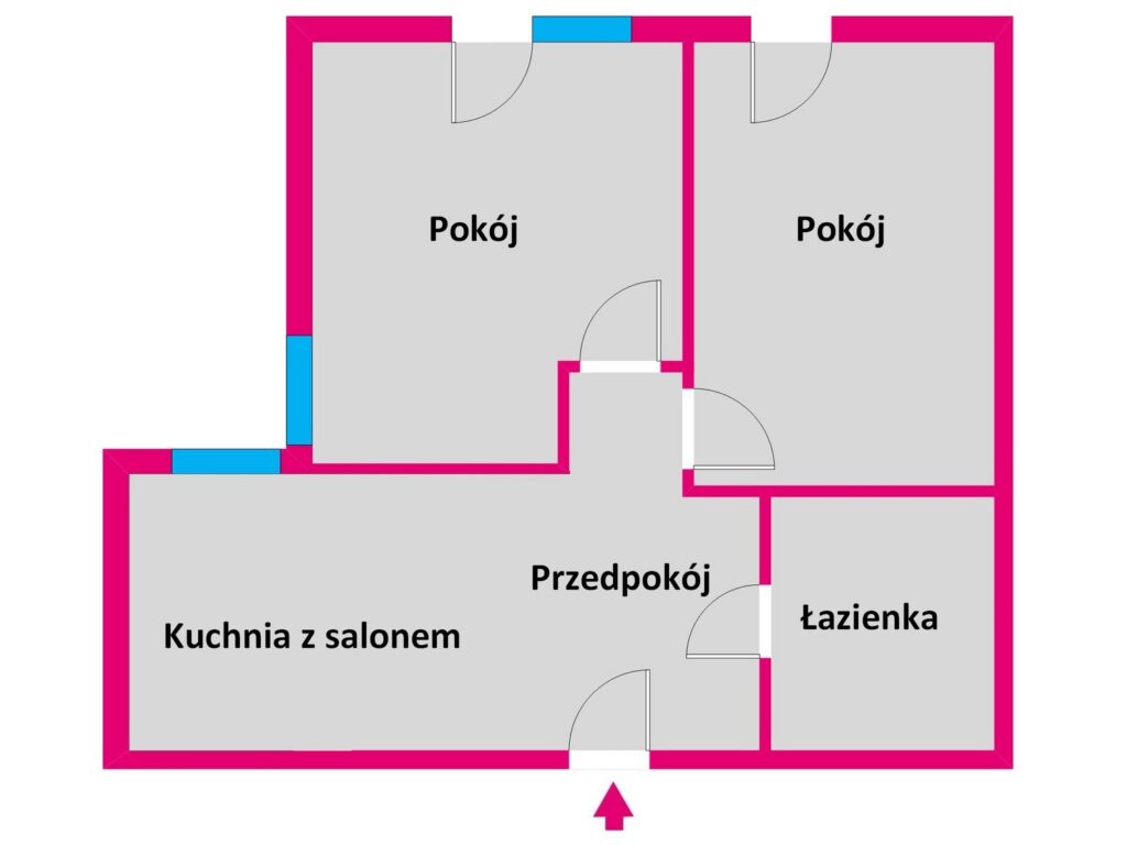 3 pokojowe mieszkanie inwestycyjne Rzeszów - rzut 1