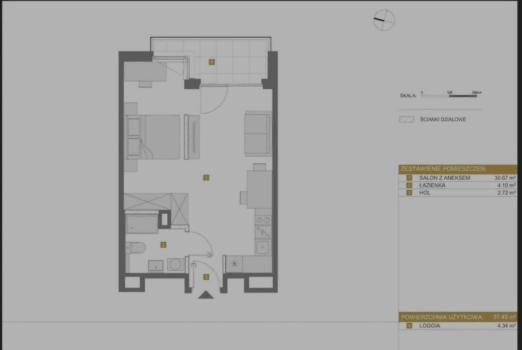 Apartament w prestiżowej lokalizacji - rzut 1