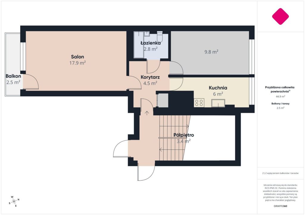 Świdnik, Racławicka: 2 pokoje 48 m² - rzut 1