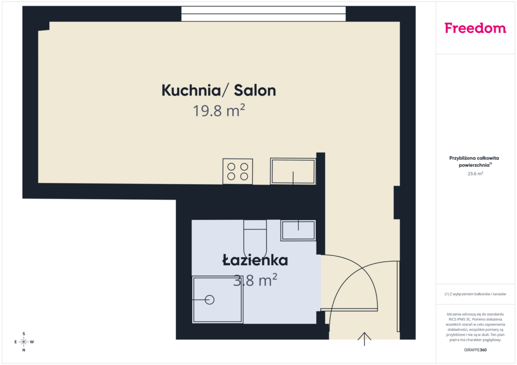 Gotowiec inwestycyjny 24,05 m² - rzut 1