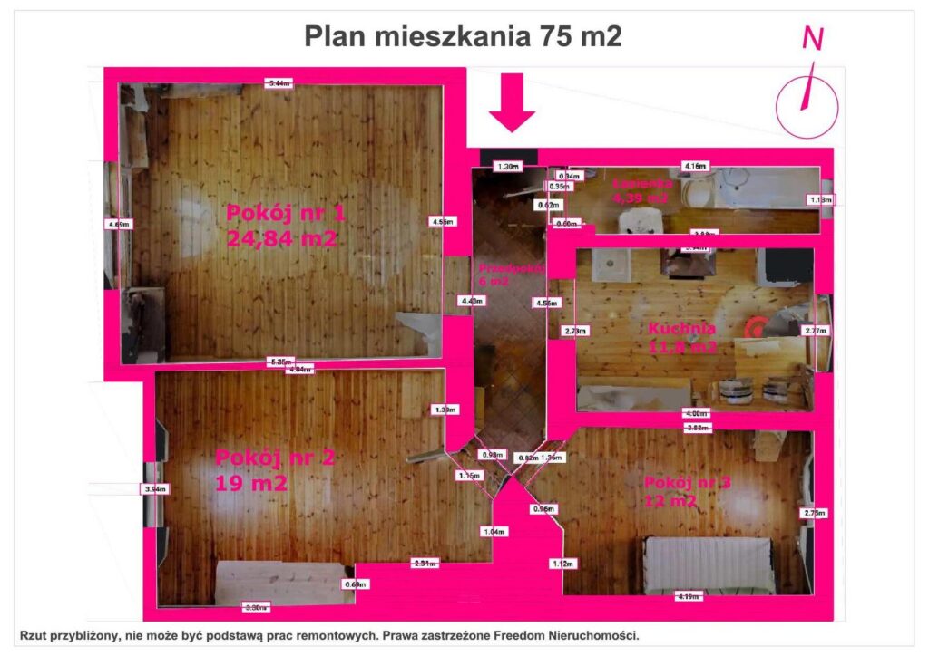 Trzy niezależne pokoje na wynajem Brynów - ogród - rzut 1