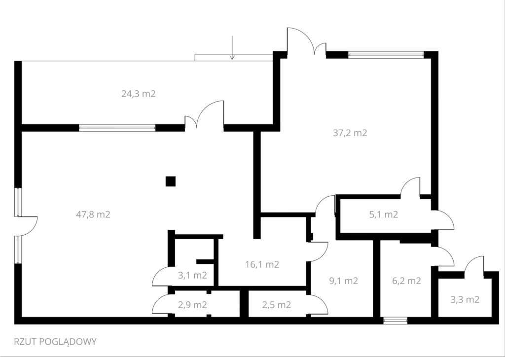 Lokal usługowy 130m2 z ogródkiem, Borki, Zegrze - rzut 1
