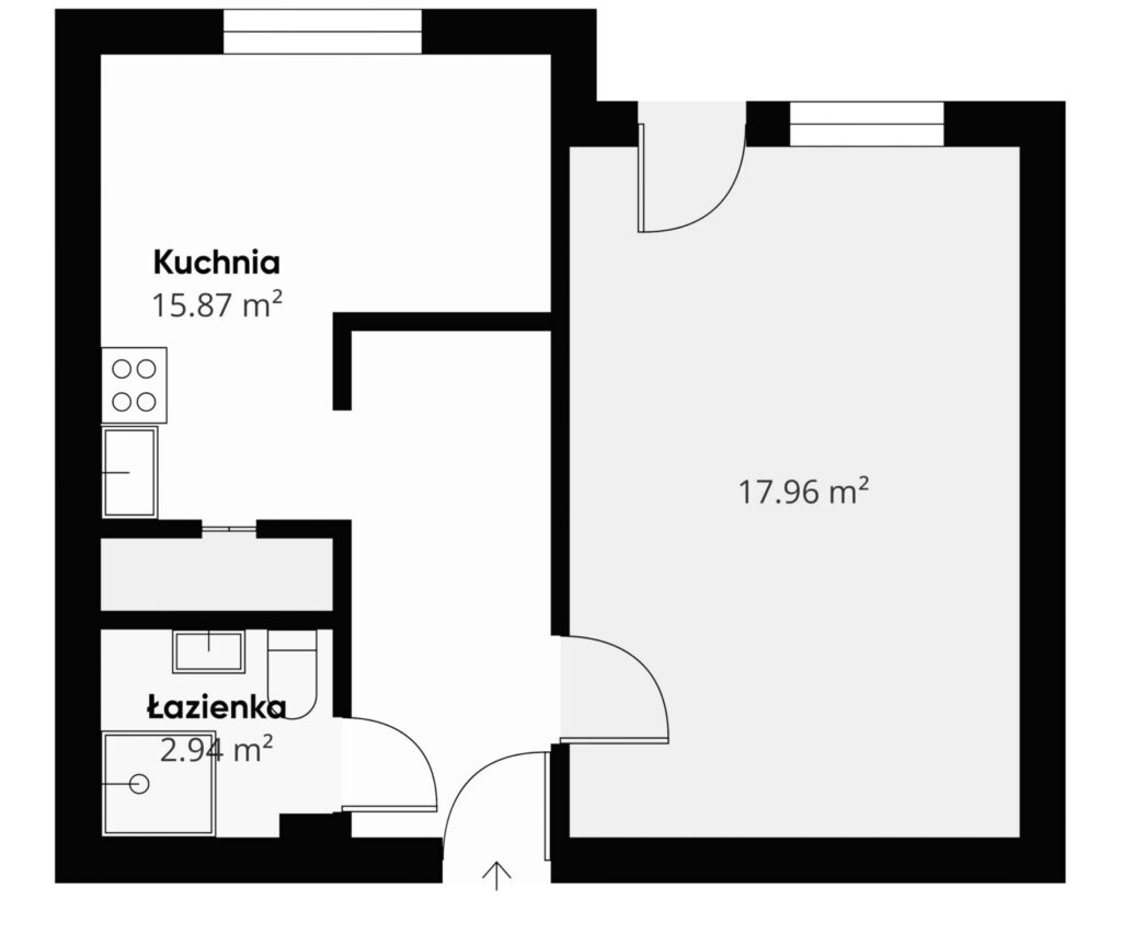 Słoneczne mieszkanie w spokojnej okolicy - rzut 1