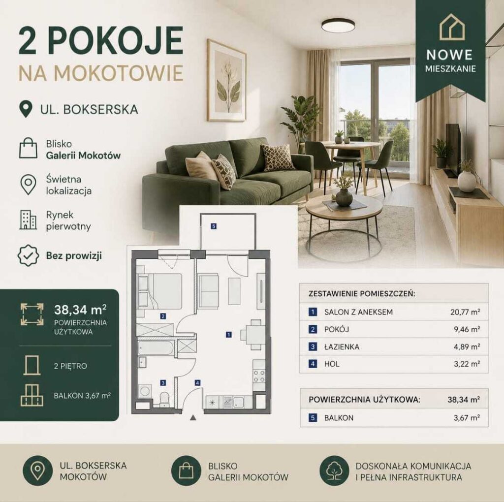 Ostatnie, 2- pokojowe mieszkania na Mokotowie - zdjęcie 1