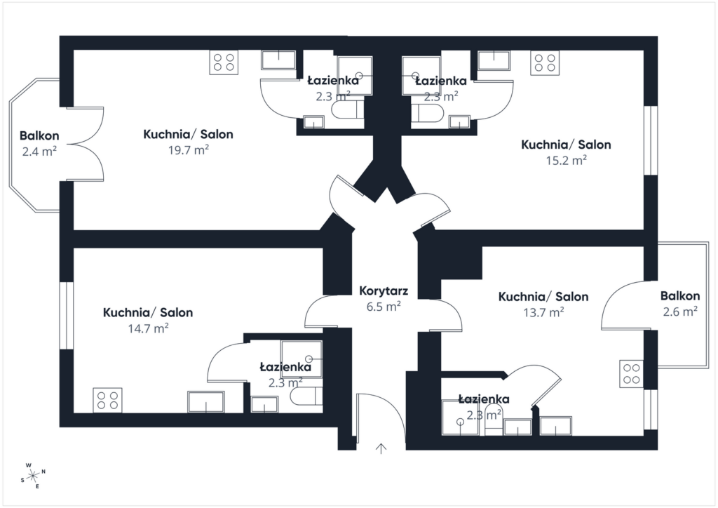 Studio po remoncie | Centrum | CO miejskie - rzut 1
