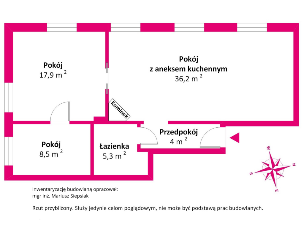 3 pokoje z kominkiem, bezczynszowe, Kęszyca Leśna - rzut 1