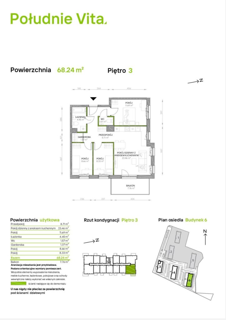Południe Vita 4 pokoje - Develia - rzut 1