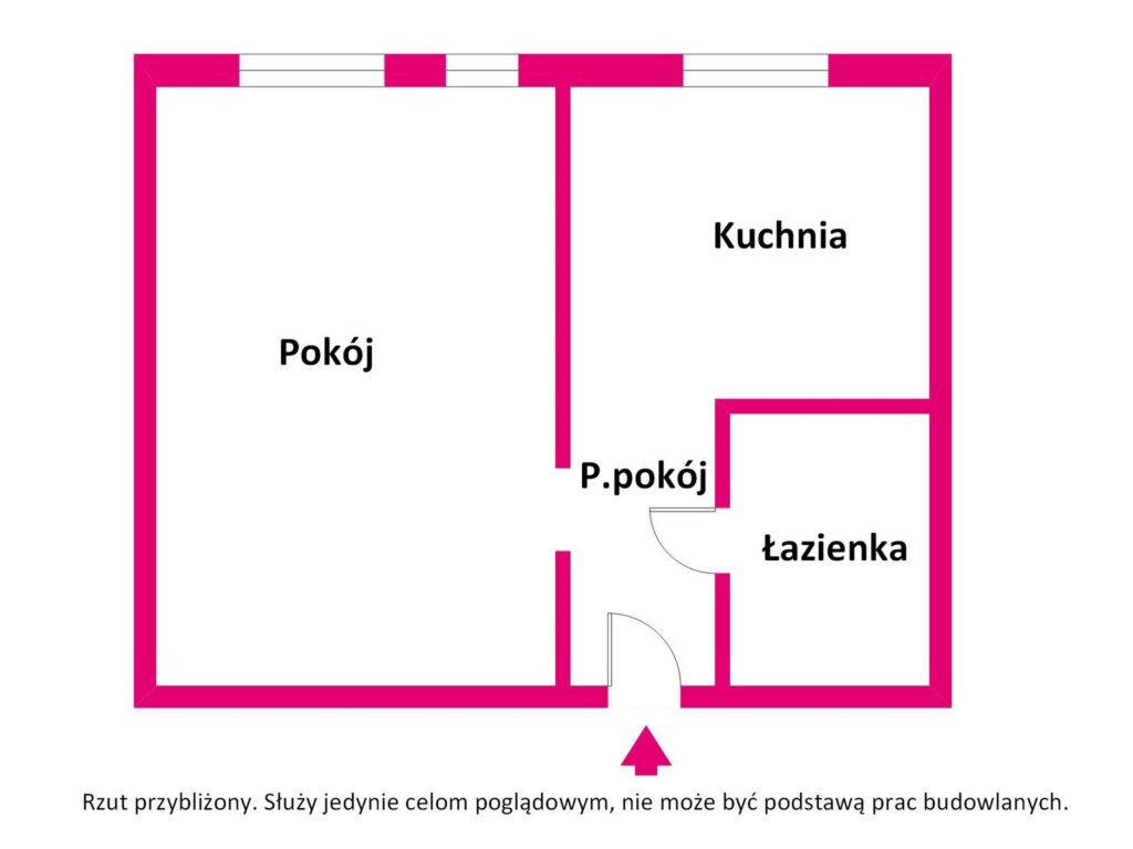 Mieszkanie- kawalerka w centrum Malborka . - rzut 1