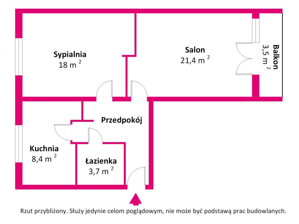 Na sprzedaż mieszkanie przy stacji metra Wierzbno - rzut 1