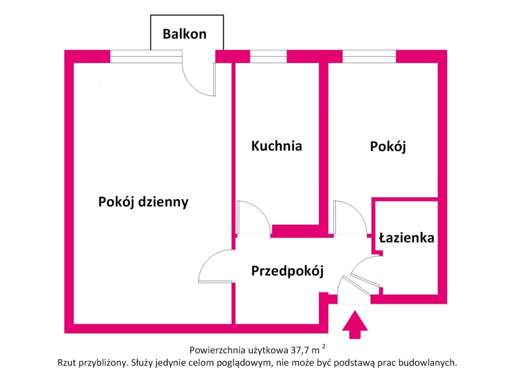 Mieszkanie 38 m2  I 2 pokoje I Ochota - rzut 1