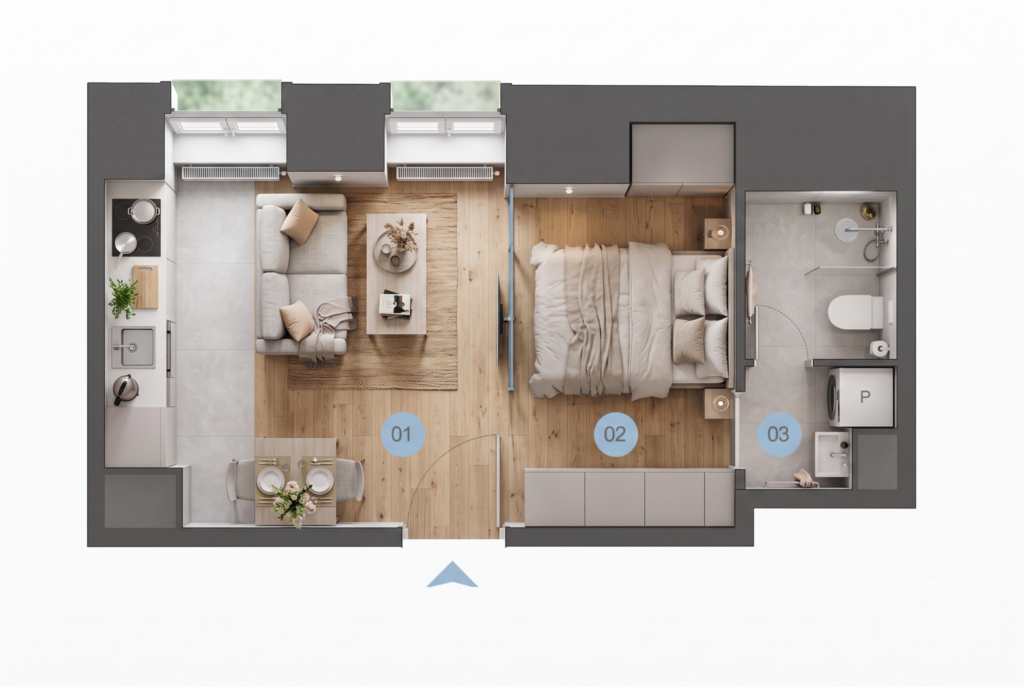 Mieszkanie 25,6m2 w centrum Łodzi - zdjęcie 5