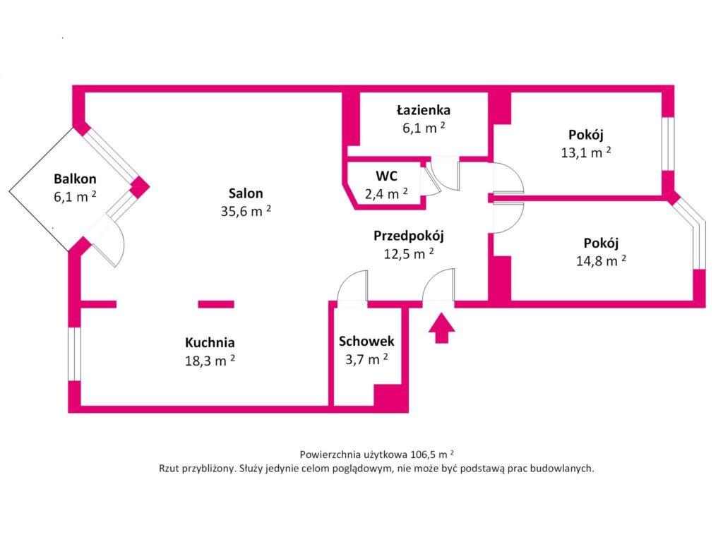 Przestronne 3 pokoje i garaż w zielonym Wilanowie - rzut 1