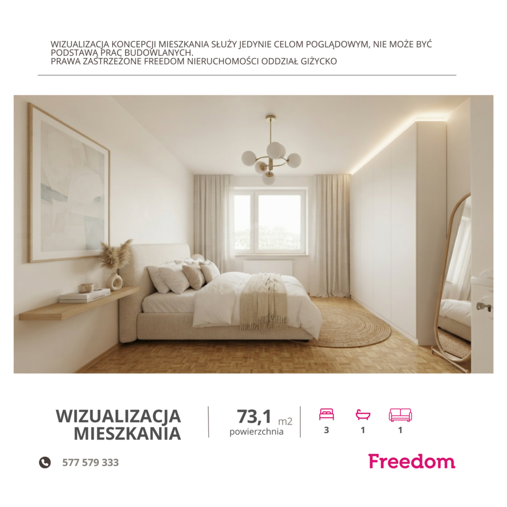 Mieszkanie 73,1 m² z widokiem na jezioro Niegocin - zdjęcie 5