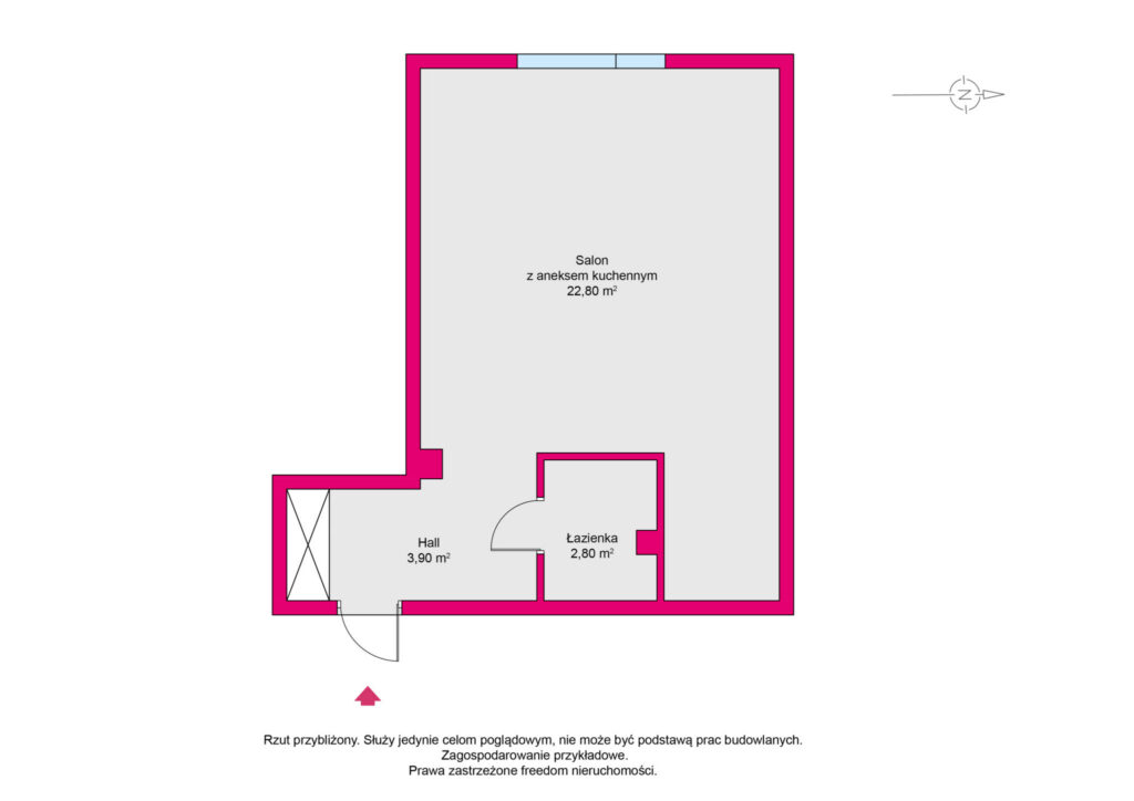 STUDIO | STARY ŻOLIBORZ | ŚWIATŁO | WIDOK - rzut 1