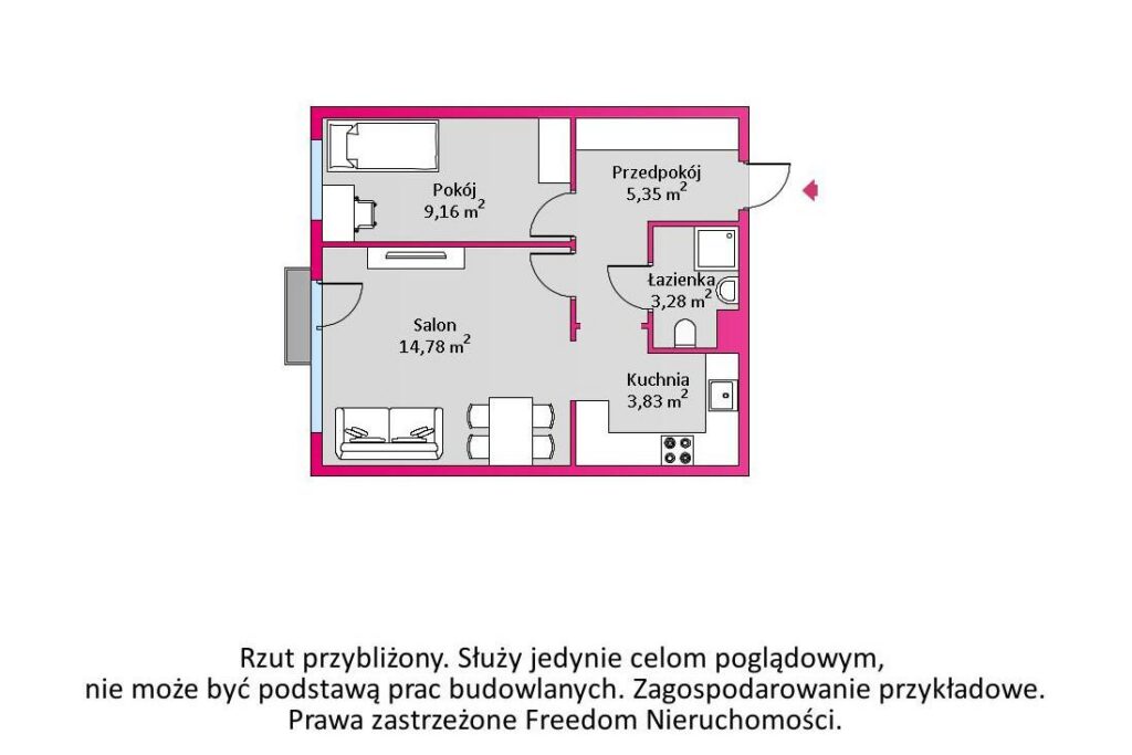 2 pokoje, blisko SKM i przystanki autobusowe - rzut 1