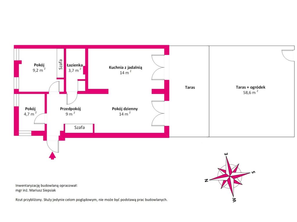 Luksusowy apartament 55 m² przy plaży Lubniewice - rzut 1